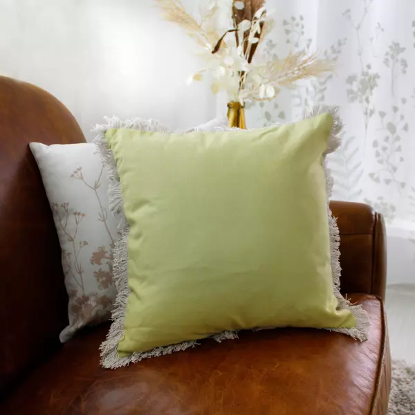 Cuscino quadrato cotone (40 cm) Herbier Verde tiglio