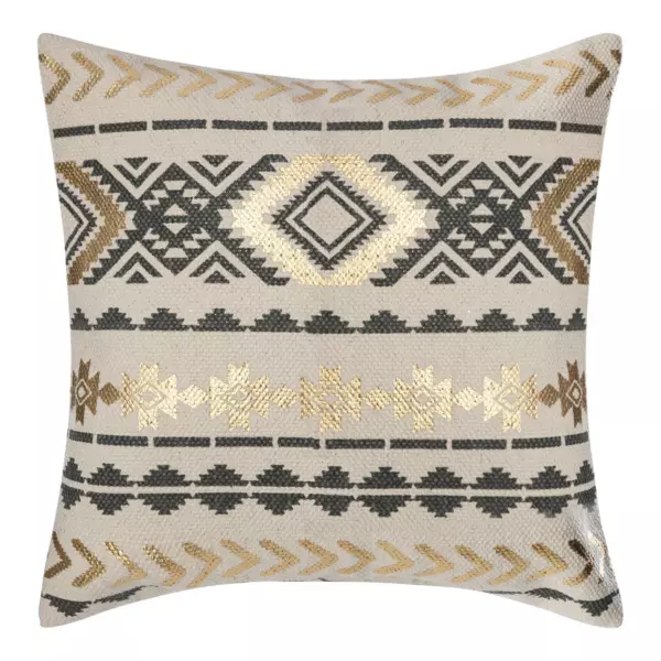 Fodera cuscino quadrato cotone (40 x 40 cm) Etnik Grigio