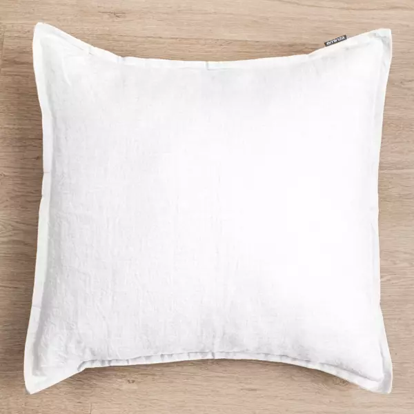 Taie d'oreiller carrée lin lavé (80 x 80 cm) Louise Blanche