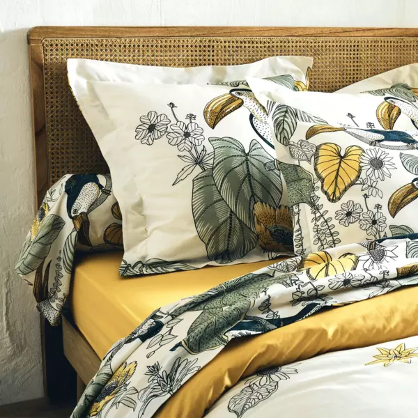 Taie d'oreiller carr�e coton lav� (65 x 65 cm) Toco Verte