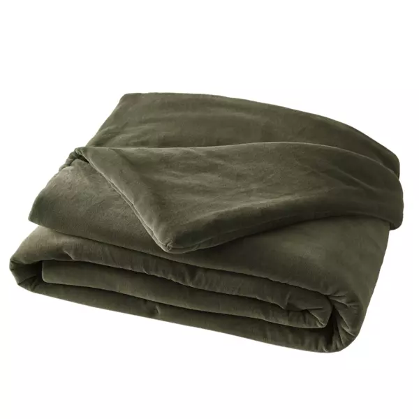 Edredon velours de coton (90 x 200 cm) Victor Vert thym