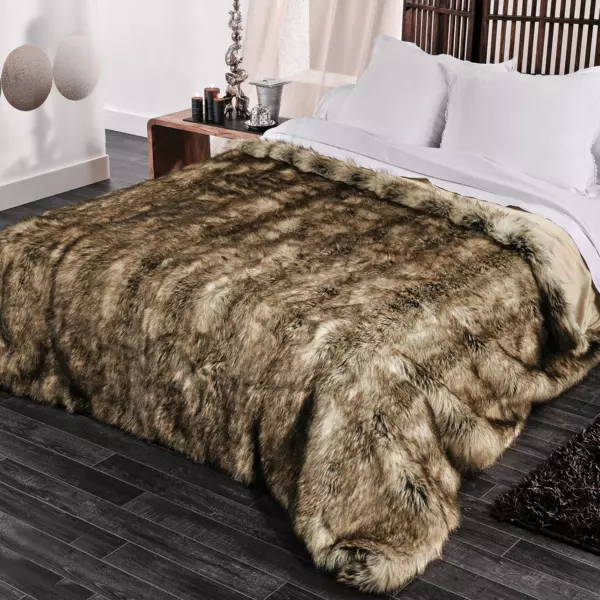 Colcha  (150 x 200 cm) Imitaci�n piel Grizzly
