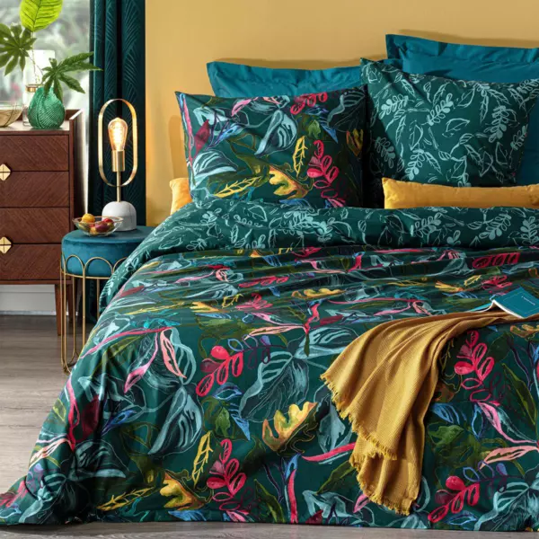 Funda n�rdica y dos fundas para almohadones en algod�n(240 cm) Selva Multicolor
