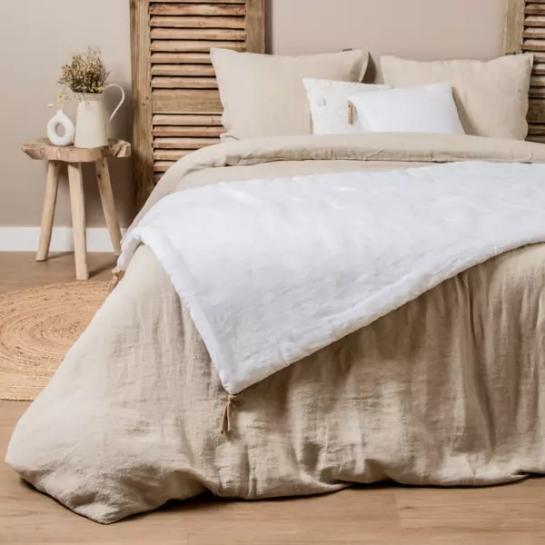 Edredon lin lav� (90 x 200 cm) Louise Blanc