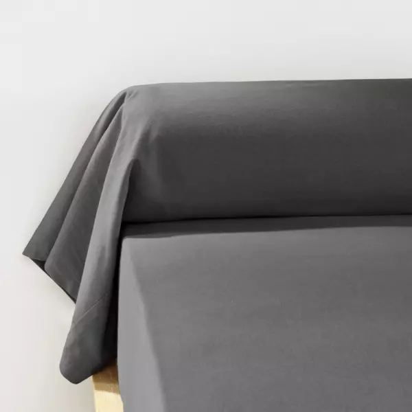 Federa cuscino a rullo flanella di cotone (L185 cm) Th�a Grigio antracite