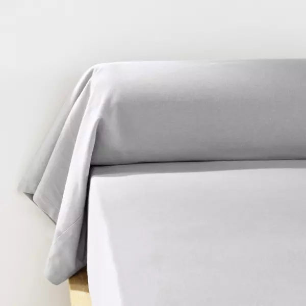 Nackenrollenbezug aus Baumwollflanell (L185 cm) Th�a Hellgrau