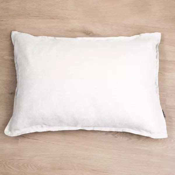 Rektangul�rt pudebetr�k i vasket linned (50 x 80 cm) Louise Hvid