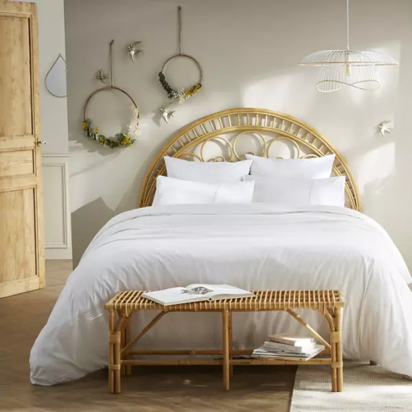 Housse de couette dentelle coton (240 x 220 cm) Jeanne Blanche