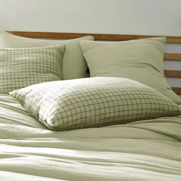 Federa rettangolare garza di cotone (70 cm) Ga�a Mix Verde tiglio