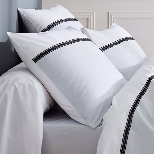 Funda para almohada cuadrada  percal de algod�n Passion Blanco