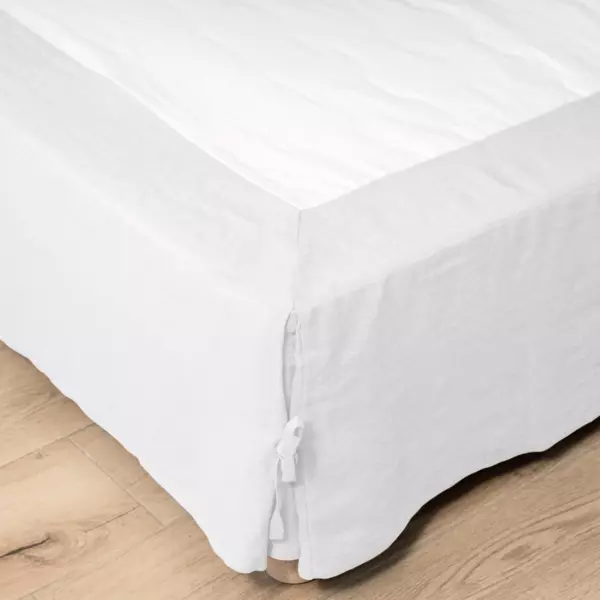 Boxspring hoes gewassen linnen (180 x 200 cm) Louise Wit