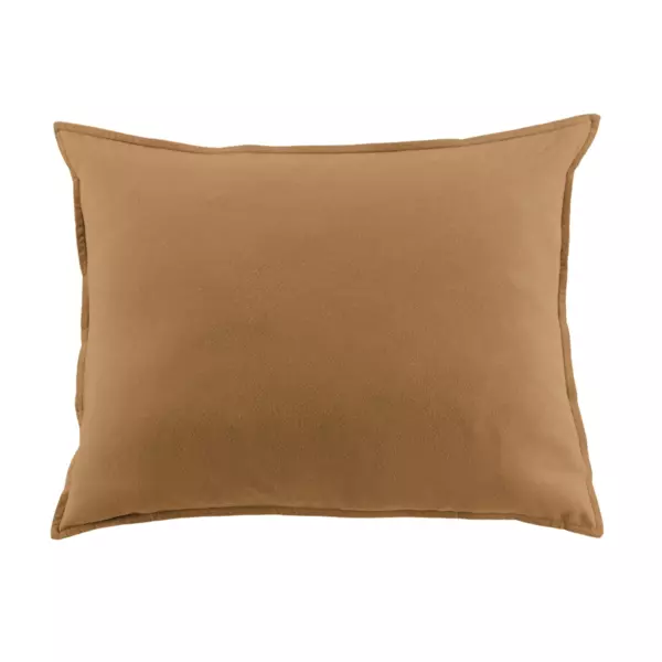 Rektangulært bomuldsflonel pudebetræk (50 x 70 cm) Théa Camel