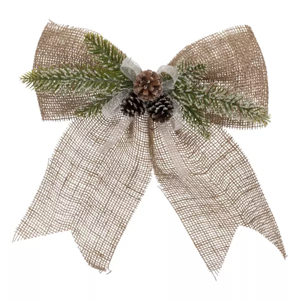 Schleife mit Pailletten Nature Beige