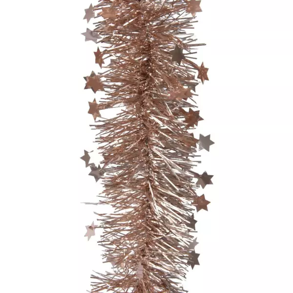 Kerstslinger (D9 cm) met sterren Alpine Bleekroze