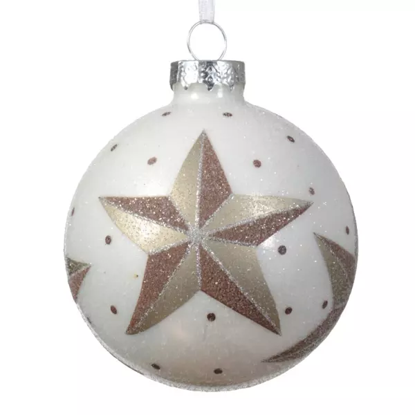 Confezione di 3 palline di Natale (D80 mm) in vetro B�lia Bianco
