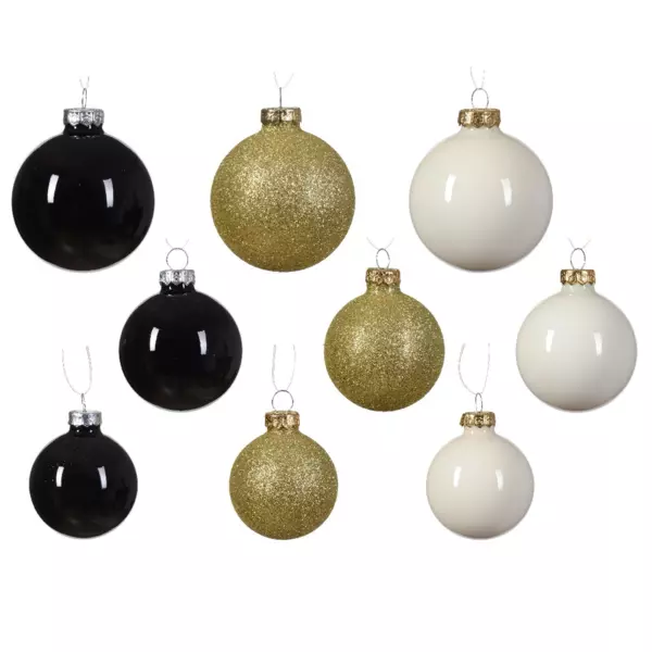 Confezione di 21 palline di Natale (D70 mm) Cristal in vetro Bianco panna