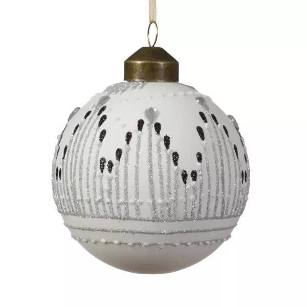 Confezione di 3 palline di Natale (D80 mm) in vetro Jac Bianco