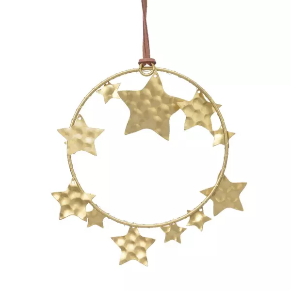 Estrella de Navidad para colgar C�rculo Oro