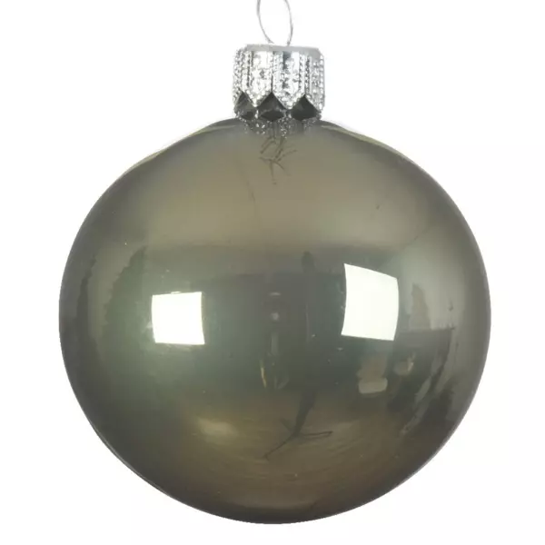 Set di 6 palline di Natale di vetro (D80 mm) Arctique brillanti Verde muschio