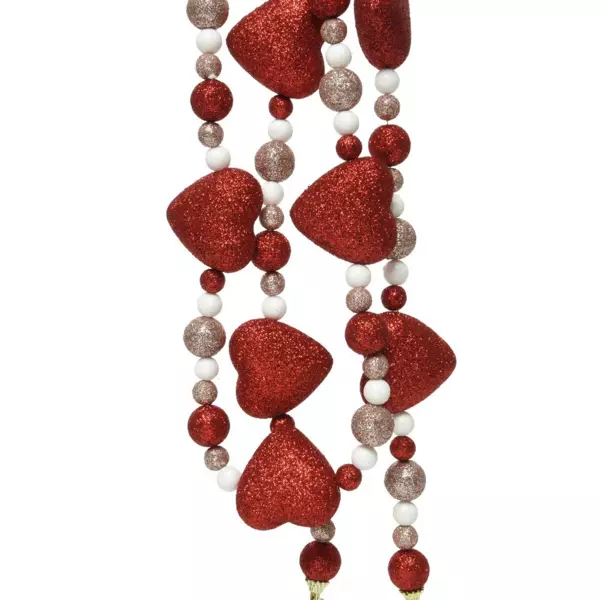 Ghirlande perle Coeurs 2 m rosso