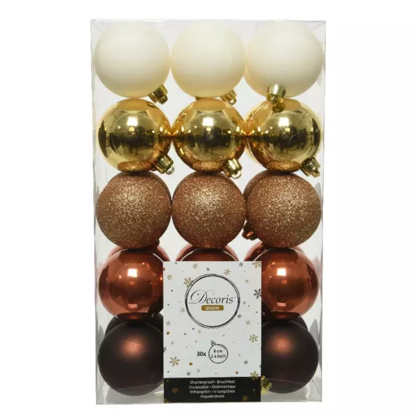 Confezione di 30 palline di Natale (D60 mm) Alpine multi Camel