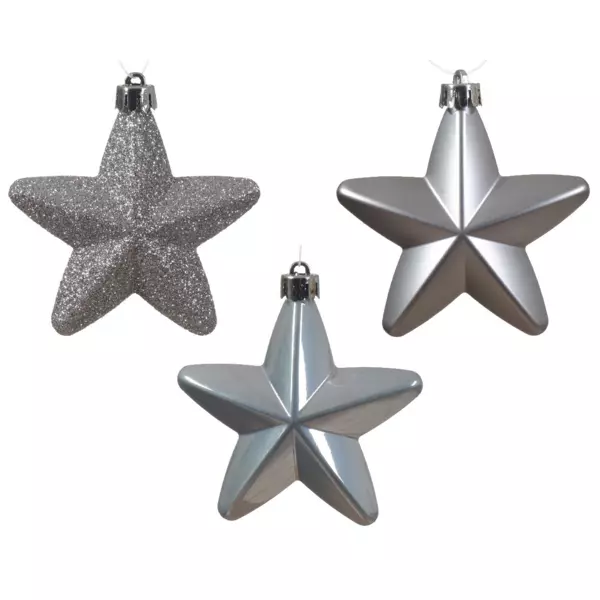 Lote de 6 estrellas de Navidad Alpine Gris m�rmol