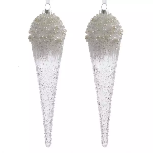 2er Set Eisregen zum Anh�ngen Cornet de glace Transparent