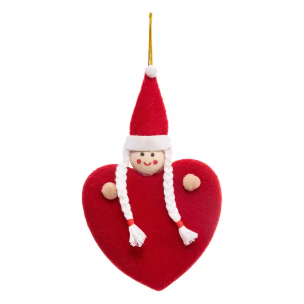 bambolina cuore di Natale Rosso