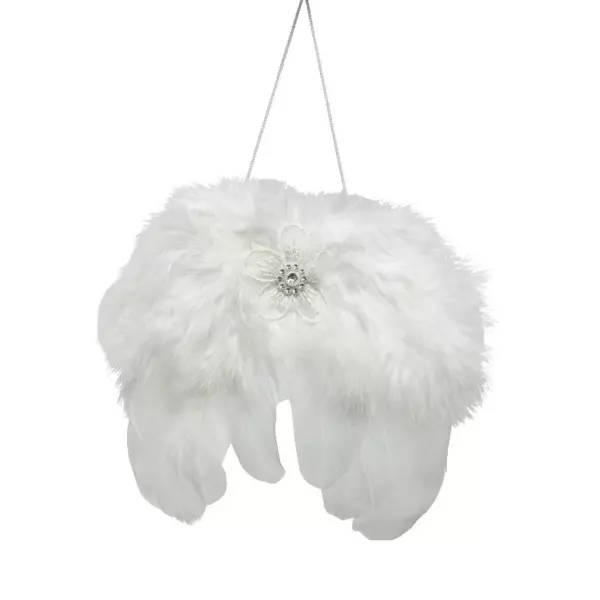Suspension plume (H16 cm) Angie Blanc
