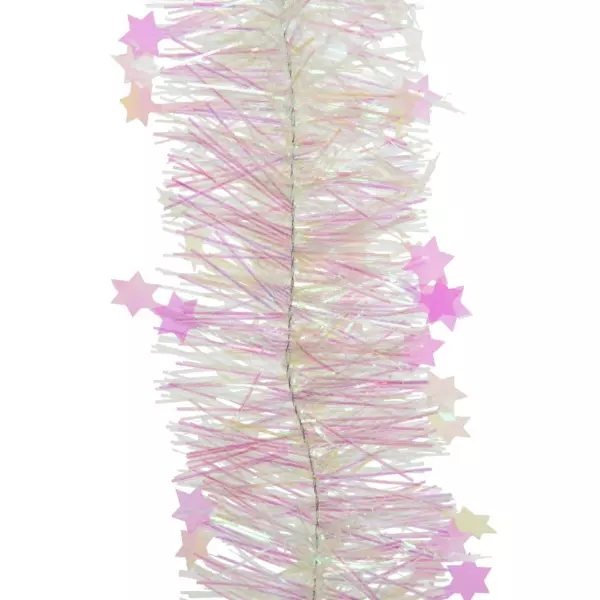 Juleguirlande (270 cm) Stjerneklar Iridescent Hvid