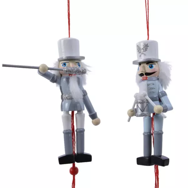 Soldado Cascanueces para colgar Tambor en lote de 2  Azul claro