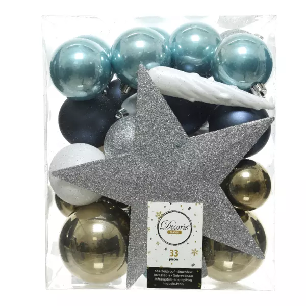 Kit kerst hangdecoratie Novae multi zilver