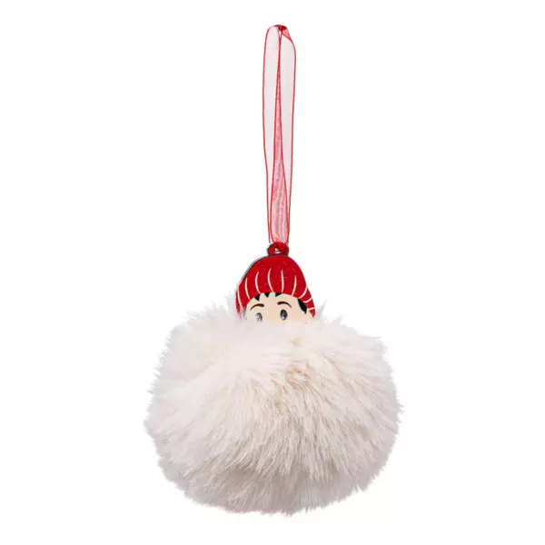 Bambino Ponpon di Natale da appendere (9 cm) Bianco