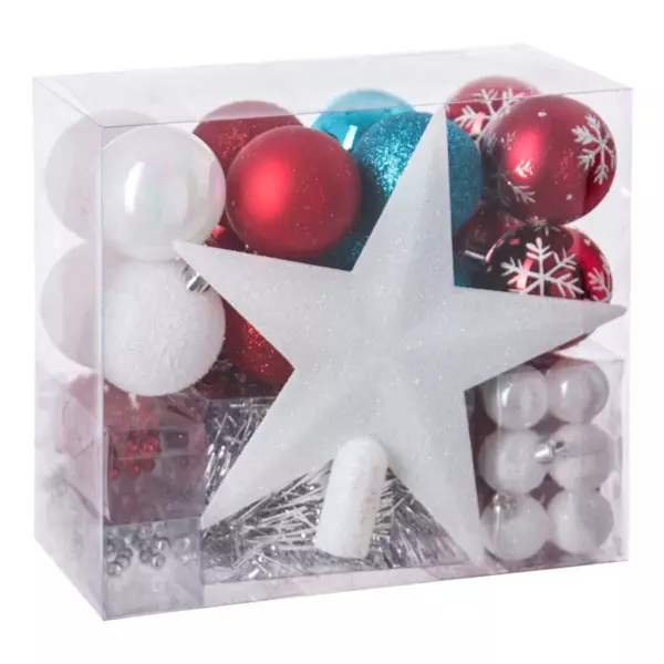 Baumschmuck-Set Aspen Wei�/ T�rkisblau