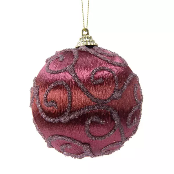 Set van 12 kerstballen (D80 mm) Cyria Mahonie