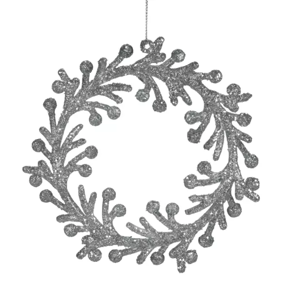 Corona di Natale da appendere Fogliame  Argento