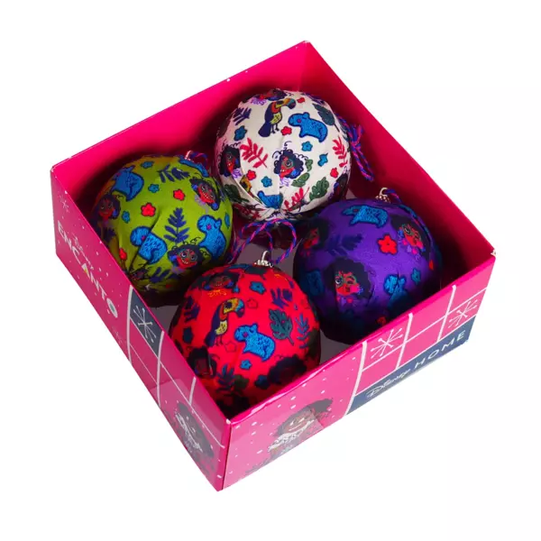 S�t med 4 julekugler (D75 mm) Disney Encanto flerfarvet