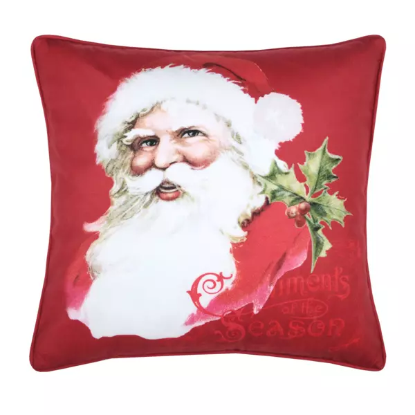 Cuscino quadrato (40 cm) Oswald velluto rosso e bianco