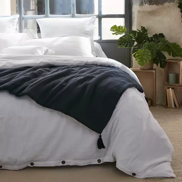 Runner letto garza di cotone (90 x 200 cm) Ga�a Blu notte