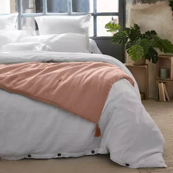 Edredon gaze de coton (90 x 200 cm) Ga�a rose p�che