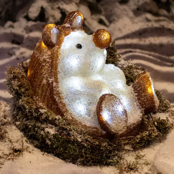 H�risson lumineux � piles 30 LED (H24 cm) Twiggy Blanc froid