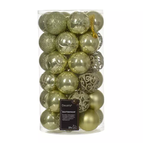 37er Set Weihnachtskugeln (D60 mm) Alpine Mix Pistaziengr�n