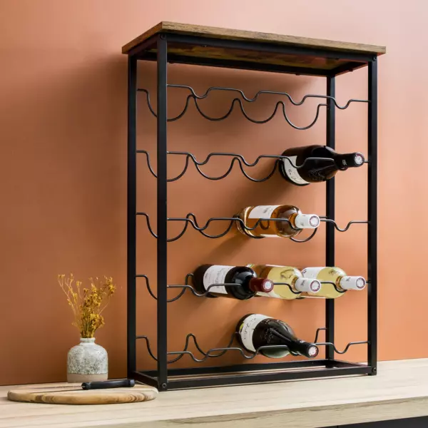 Industrielt flaskeopbevaringsm�bel med 20 pladser (H74 cm) Victor Sort