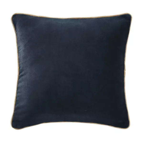 Coj�n cuadrado de terciopelo de algod�n (45 cm) Victor Azul noche
