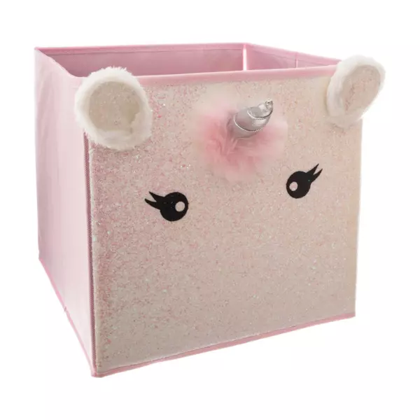 Contenitore portaoggetti bambini (29 x 29 cm) Unicorno Rosa