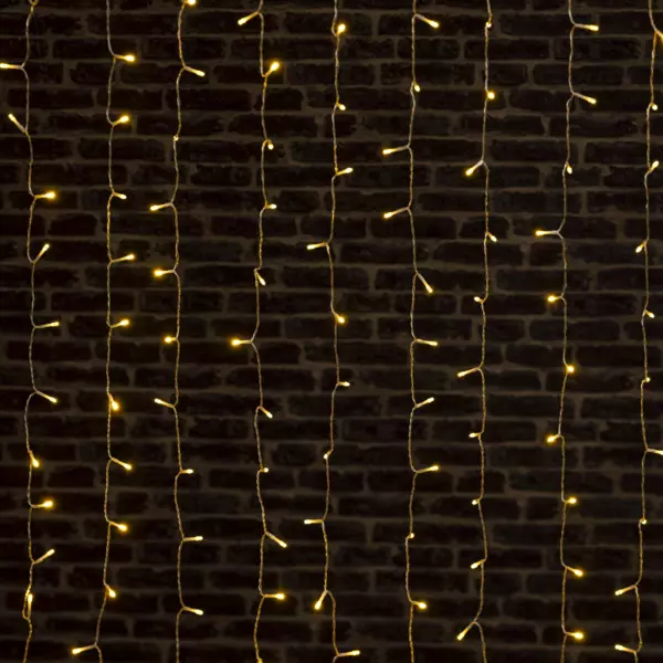 Rideau lumineux H2 m L0,90 m 200 LED Blanc chaud