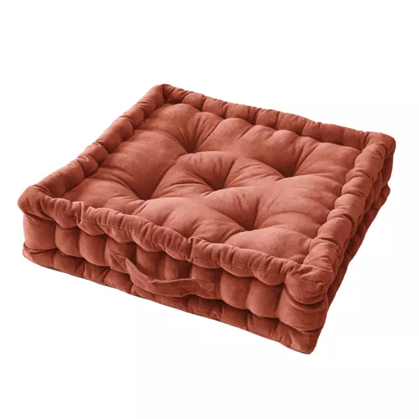 Bodenkissen Baumwollsamt (50 cm) Victor Terracotta