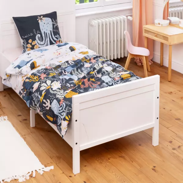Kinder Bettbezug & 1 Kopfkissenbezug (140 cm) Baumwolle Octopia Mehrfarbig