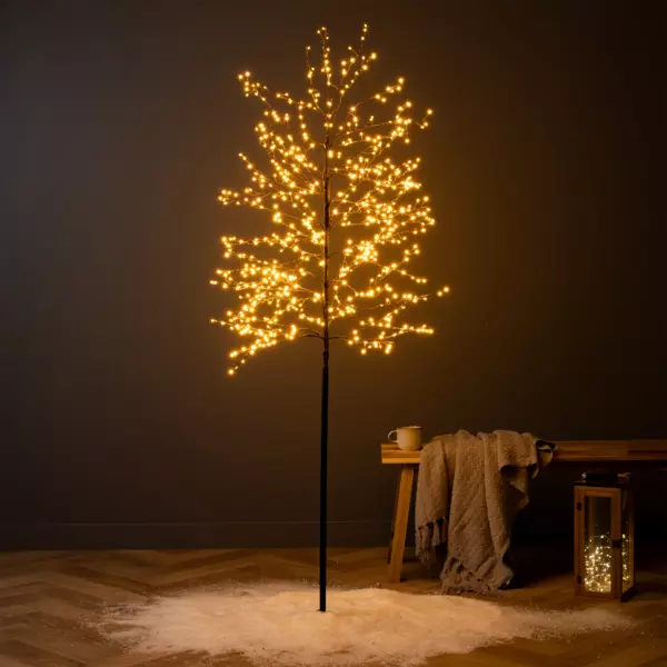 Lysende tr� med 720 LED'er (180 cm) Eliot Poplar Varm hvid