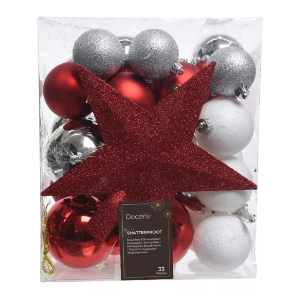 Kit de decoraci�n para �rbol de Navidad Novae mix Blanco / Rojo